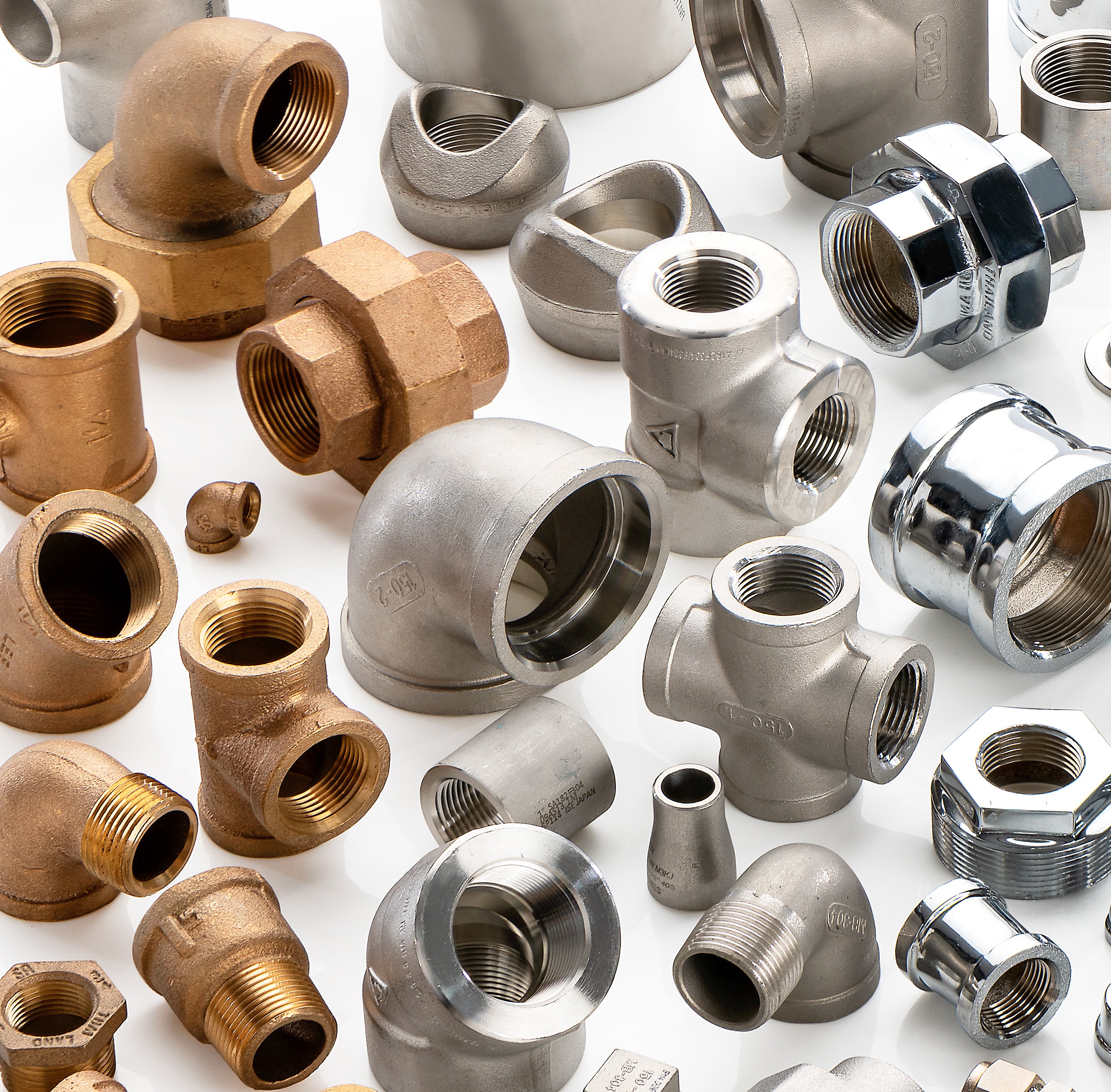 Brass, Stainless Steel, and Chrome-Plated Brass Fittings